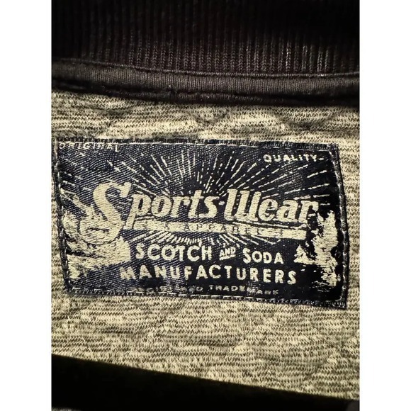 Scotch Soda Sportswear Quilted Bomber Jacket Mens Black Gray Zip Up Casual L - Picture 9 of 11